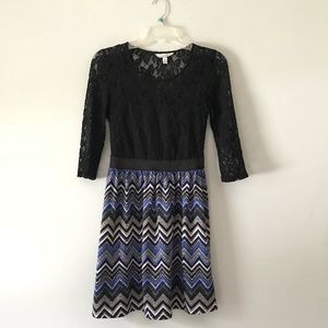 Black Lace dress with quarter length sleeves